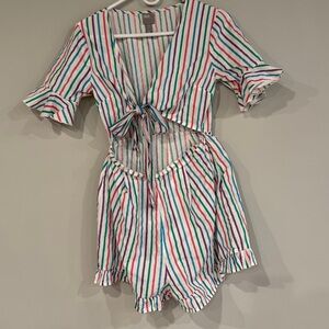 Striped cotton Romper. ASOS, 8. $10